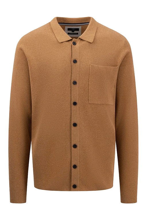 PLUTO STICKAD OVERSHIRT CAMEL