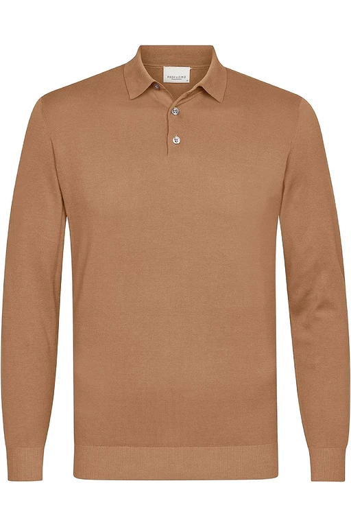 BONEO POLOSHIRT CAMEL MERINOULL